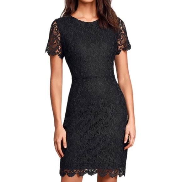 Lulu’s Quality Time Black Crochet Lace Mini Dress XS - Picture 1 of 17
